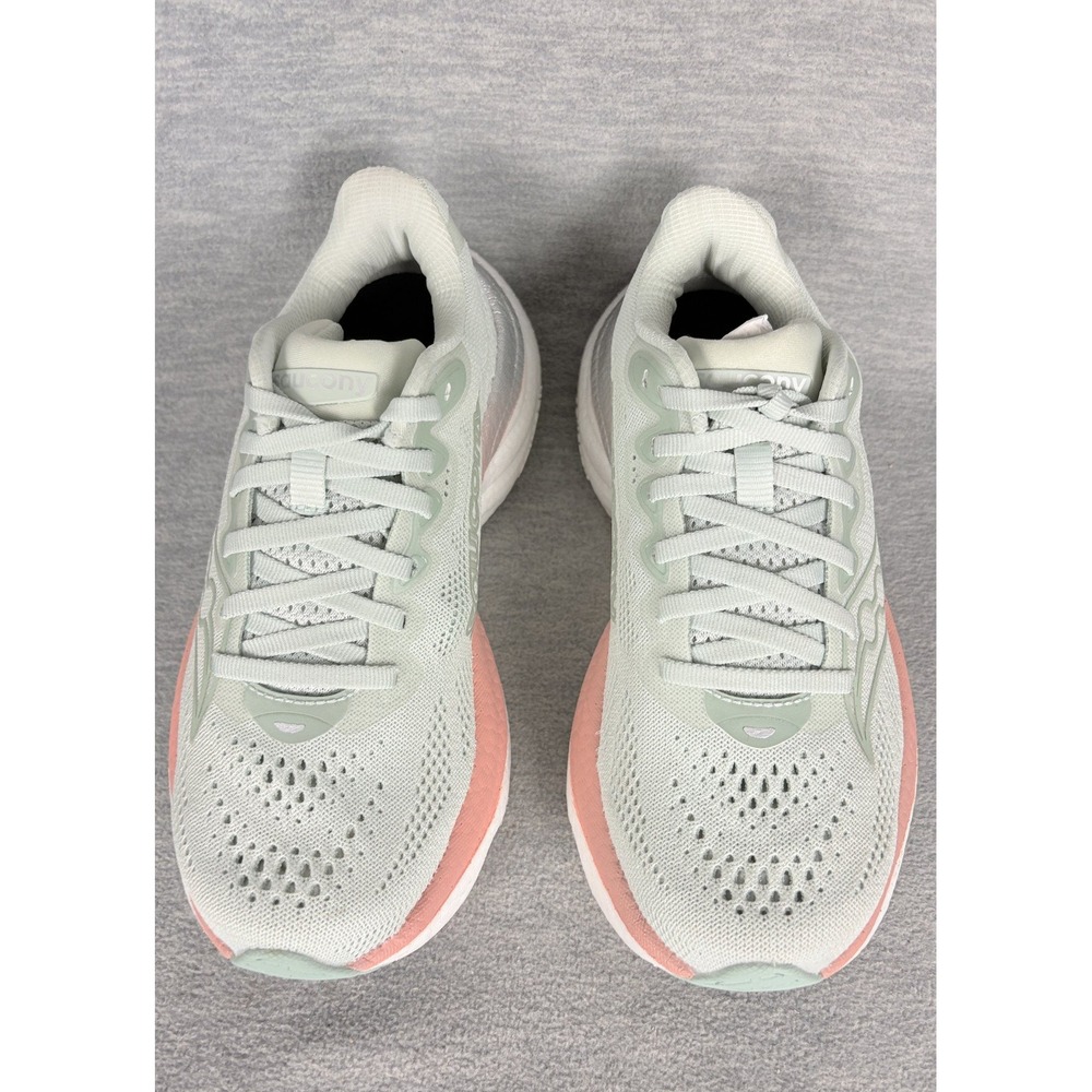 Saucony Ride 15 Running Sneakers Womens 6 M Green Pink Mist Cameo Comfort - Picture 8 of 13